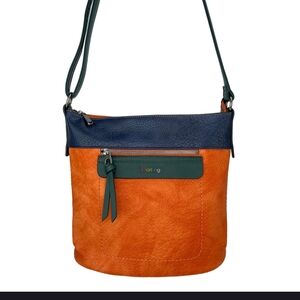 Darling Orange and Blue Crossbody Bag